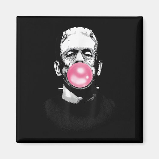 Funny Frankenstein Monster bläst ein bläsernes Gum Magnet (Vorne)