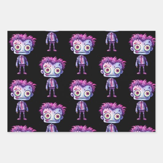 Funny Frankenstein Monster Halloween Fun Pattern Geschenkpapier Set (Vorderseite 2)