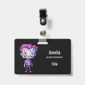 Funny Frankenstein Monster Halloween Spaß Ausweis (Vorderseite mit Clip)