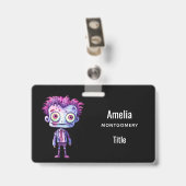 Funny Frankenstein Monster Halloween Spaß Ausweis (Rückseite mit Clip)