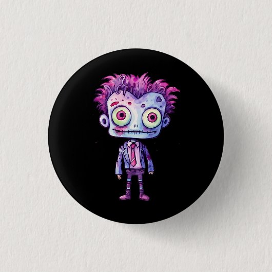Funny Frankenstein Monster Halloween Spaß Button (Vorderseite)