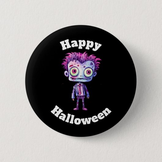 Funny Frankenstein Monster Halloween Spaß Button (Vorderseite)