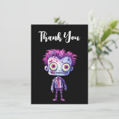 Funny Frankenstein Monster Halloween Spaß Dankeskarte (Stehend Vorderseite)