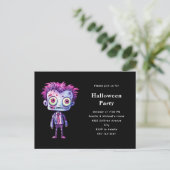 Funny Frankenstein Monster Halloween Spaß Einladungspostkarte (Stehend Vorderseite)