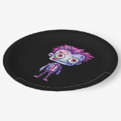 Funny Frankenstein Monster Halloween Spaß Pappteller (Schrägansicht)