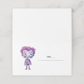 Funny Frankenstein Monster Halloween Spaß Platzkarte (Außenseite Aufgefaltet)