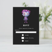 Funny Frankenstein Monster Halloween Spaß RSVP Karte (Stehend Vorderseite)