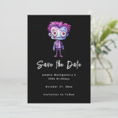Funny Frankenstein Monster Halloween Spaß Save The Date (Stehend Vorderseite)
