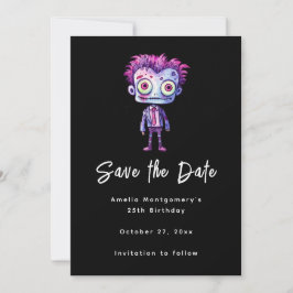 Funny Frankenstein Monster Halloween Spaß Save The Date