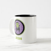 Funny Frankenstein Monster Halloween Zweifarbige Tasse (Vorderseite Links)