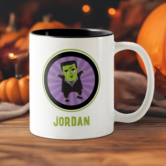 Funny Frankenstein Monster Halloween Zweifarbige Tasse