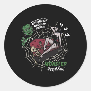 Funny Frankenstein Monster liebt Monster Bunniesh Runder Aufkleber