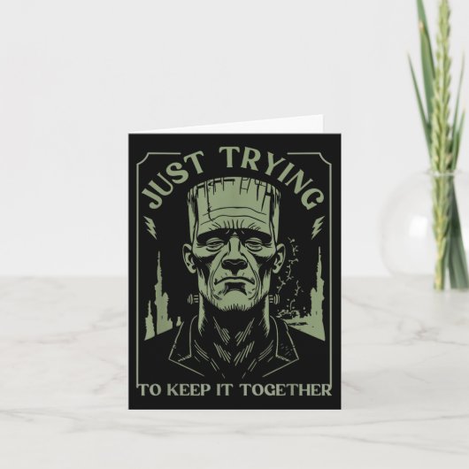 Funny Frankenstein Monster versucht es einfach Beh Karte (Vorderseite)