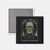 Funny Frankenstein Monster versucht es einfach Beh Magnet (Vorderseite/Rückseite)