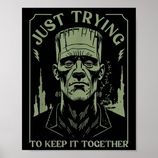 Funny Frankenstein Monster versucht es einfach Beh Poster (Vorne)