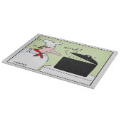 Funny Französischer Koch mit Mustache und Hat Cart Schneidebrett (Ecke)