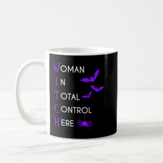 Funny Frau in der totalen Kontrolle hier Hexe Hall Kaffeetasse
