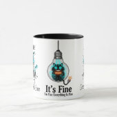 Funny Frazzled Cat Everything Is Fine Office Coffe Tasse (Zentrum)