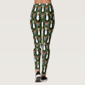 Funny Frazzled Christmas Pinguine on Green Leggings (Rückseite)