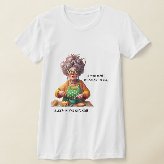 Funny Frazzled Old Lady Pancake Making Cartoon T-Shirt (Ablage )