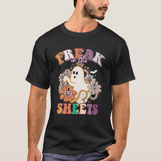 Funny Freak in der Sheet Boo Sheets Ghost Spooky H T-Shirt (Vorderseite)