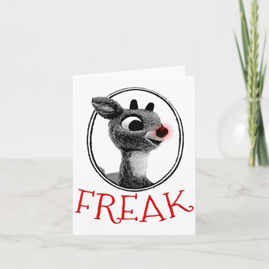 Funny Freak Rudolph The Red Nosed Reindeer Christm Karte (Vorderseite)