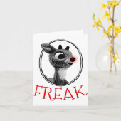 Funny Freak Rudolph The Red Nosed Reindeer Christm Karte (Gelbe Blume)
