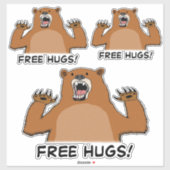 Funny Free Bear Hugs Aufkleber (Blatt)