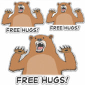 Funny Free Bear Hugs Aufkleber (Vorderseite)