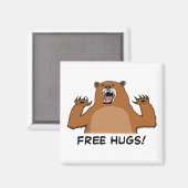 Funny Free Bear Hugs Magnet (Vorderseite/Rückseite)