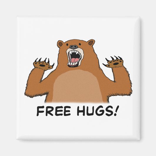 Funny Free Bear Hugs Magnet (Vorne)