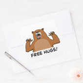 Funny Free Bear Hugs Quadratischer Aufkleber (Umschlag)