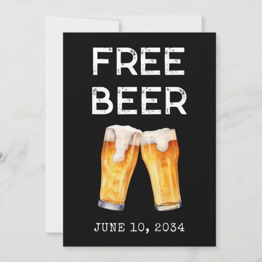 Funny Free Beer 2024 Graduation Party Einladung (Vorderseite)
