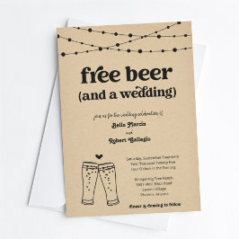 Funny Free Beer Theme Wedding Einladung
