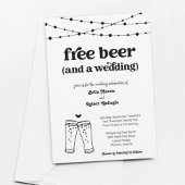 Funny Free Beer Theme Wedding Einladung