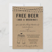 Funny Free Beer und eine Hochzeit Einladung (Vorderseite)