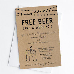 Funny Free Beer und eine Hochzeit Einladung