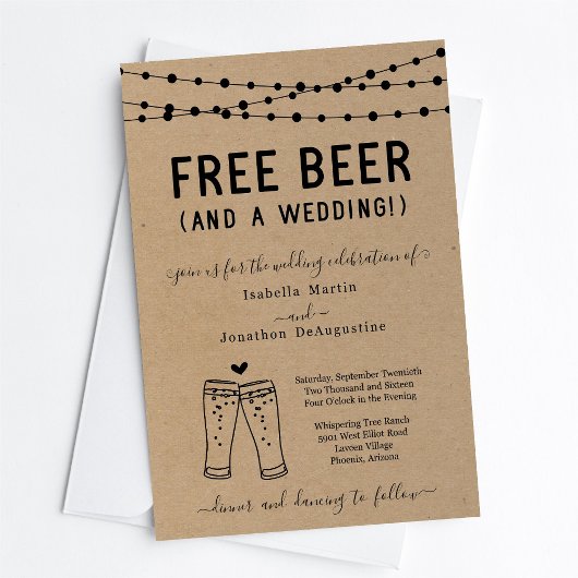 Funny Free Beer und eine Hochzeit Einladung