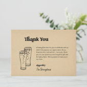 Funny Free Beer Wedding Danke-Card Dankeskarte (Stehend Vorderseite)