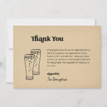 Funny Free Beer Wedding Danke-Card