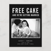 Funny Free Cake Foto Hochzeit speichern Sie das Da Ankündigungspostkarte (Vorderseite)