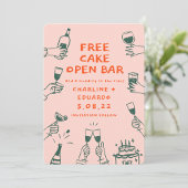 Funny Free Cake Offene Bar Drinks Retro Contempora Save The Date