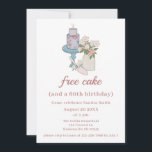 Funny Free Cake Womens 60. Geburtstag Einladung<br><div class="desc">Mit ihrer illustrierten Blume,  dem Mason-Glas und dem Geburtstagskuchen-Design sind diese minimalistischen Einladungen eine lustige Art,  Gäste zu Ihren 60. Geburtstagsfeiern einzuladen.</div>