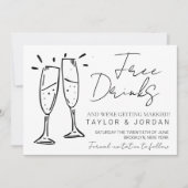 Funny Free Drinks and We're Getting Married  Save The Date (Vorderseite)