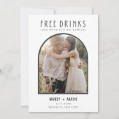 Funny Free Drinks Arch Foto Hochzeit Save The Date (Vorderseite)