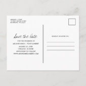 Funny Free Drinks Black Wedding Save the Date Ankündigungspostkarte (Rückseite)