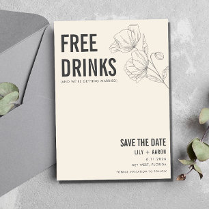 Funny Free Drinks Blumenzwiebeln Foto Hochzeit Save The Date