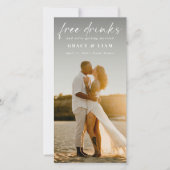 Funny Free Drinks Bookmark Modern Photo Save The Date (Vorderseite)
