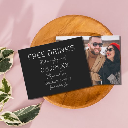 Funny Free Drinks Foto Einfache Hochzeit Save The Date