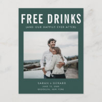 Funny Free Drinks Foto Hochzeit retten das Datum